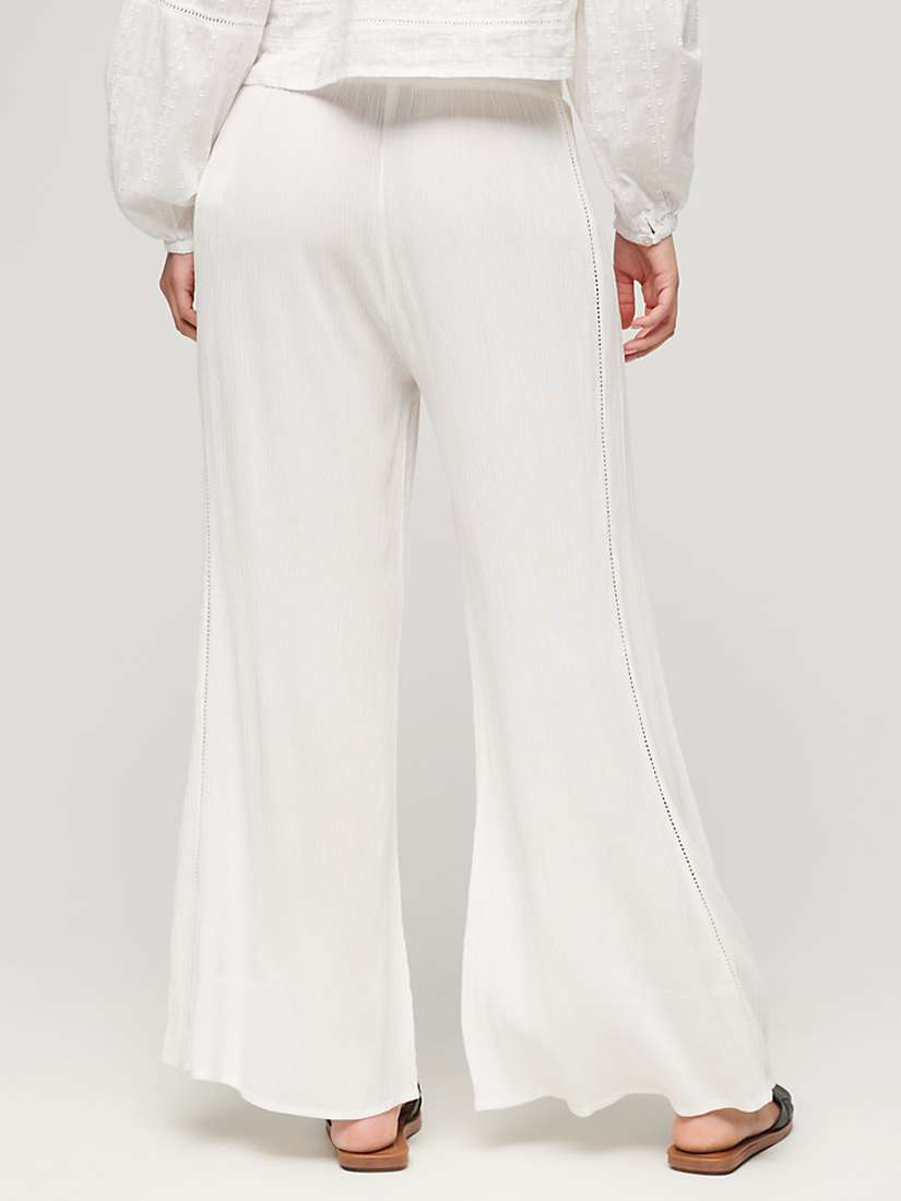 Buy Superdry Beach Wide Leg Trousers, Off White Online at johnlewis.com