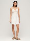 Superdry Jersey Lace Mini Dress, Off White