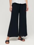 Superdry Beach Wide Leg Trousers, Eclipse Navy