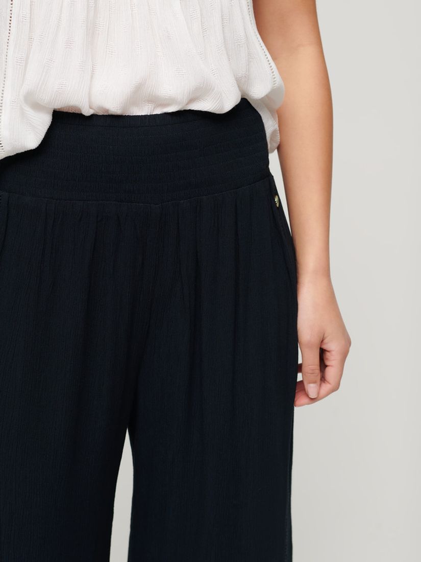 Buy Superdry Beach Wide Leg Trousers, Eclipse Navy Online at johnlewis.com