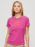 Superdry Super Athletics Fitted T-Shirt, Baton Rouge Purple
