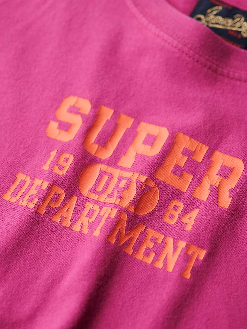 Buy Superdry Super Athletics Fitted T-Shirt, Baton Rouge Purple Online at johnlewis.com
