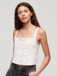 Superdry Ibiza Embroidered Cami Top, Off White