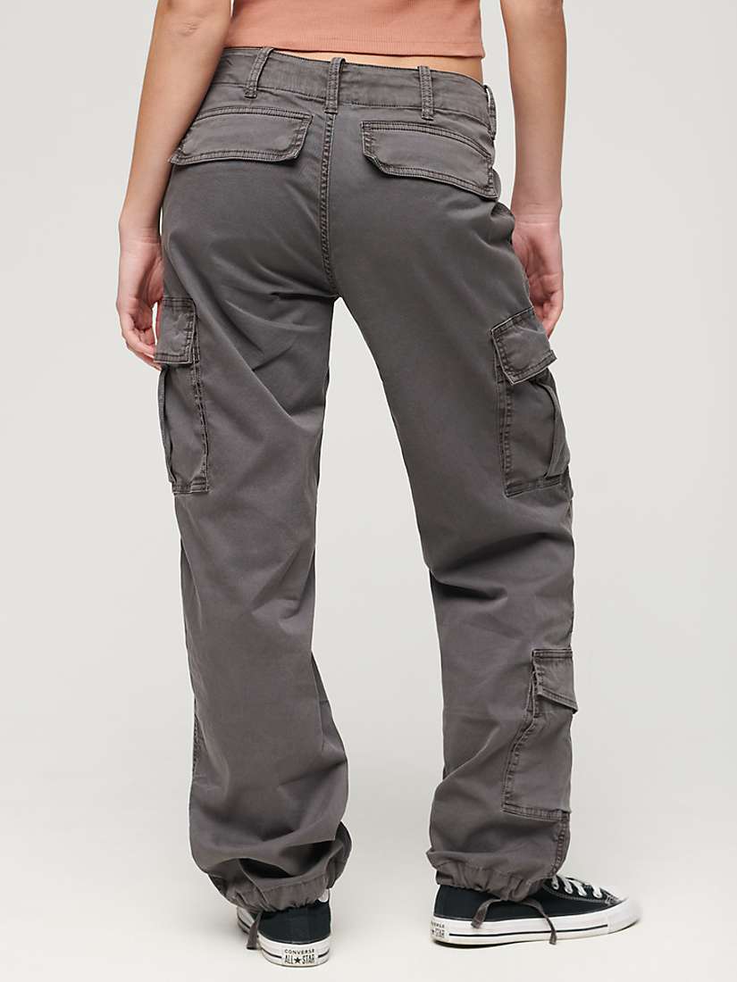 Buy Superdry Low Rise Straight Cargo Pants, Asphalt Grey Online at johnlewis.com