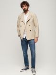 Superdry The Merchant Store Twill Pea Coat, Taupe Brown