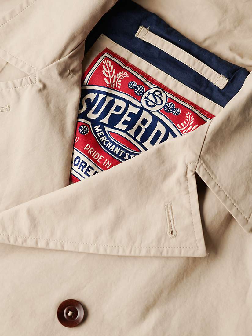 Buy Superdry The Merchant Store Twill Pea Coat, Taupe Brown Online at johnlewis.com