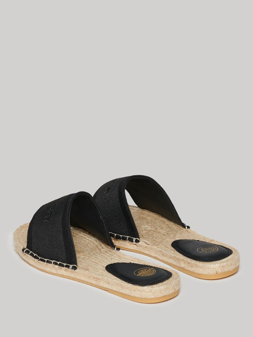 Buy Superdry Lace Overlay Canvas Espadrille Sliders Online at johnlewis.com