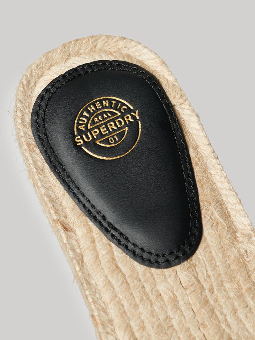 Buy Superdry Lace Overlay Canvas Espadrille Sliders Online at johnlewis.com