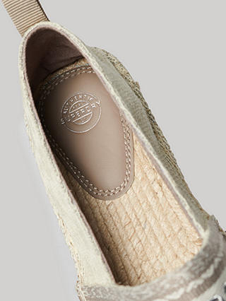 Superdry Canvas Lace Overlay Espadrilles, Moon Rock Grey