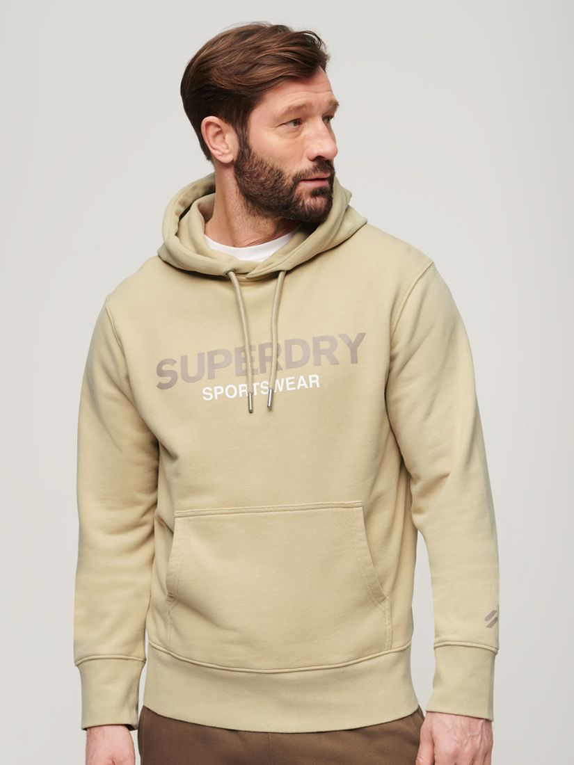 Superdry Sportswear Logo Loose Fit Overhead Hoodie, Pelican Beige, S