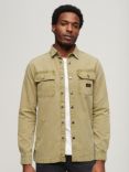 Superdry Organic Cotton Canvas Workwear Overshirt, Fatigue Green