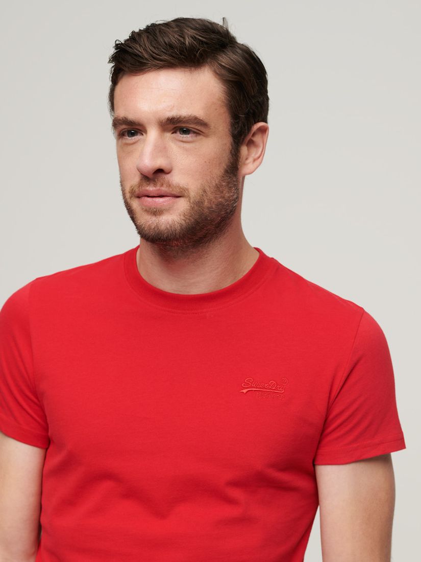 Superdry Organic Cotton Essential Logo T-Shirt, Rouge Red, S