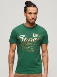 Superdry Metallic Workwear Graphic T-Shirt, Pine Green Slub