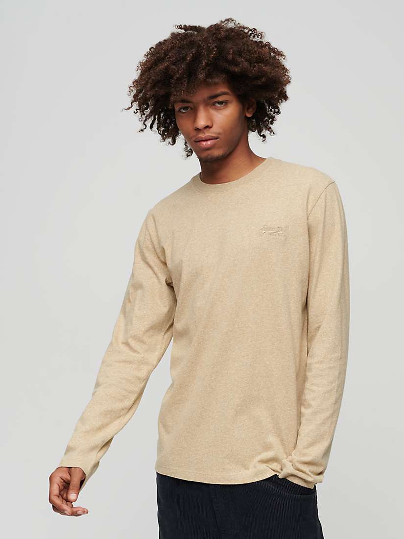 Buy Superdry Organic Cotton Vintage Logo Long Sleeve Embroidered Top Online at johnlewis.com