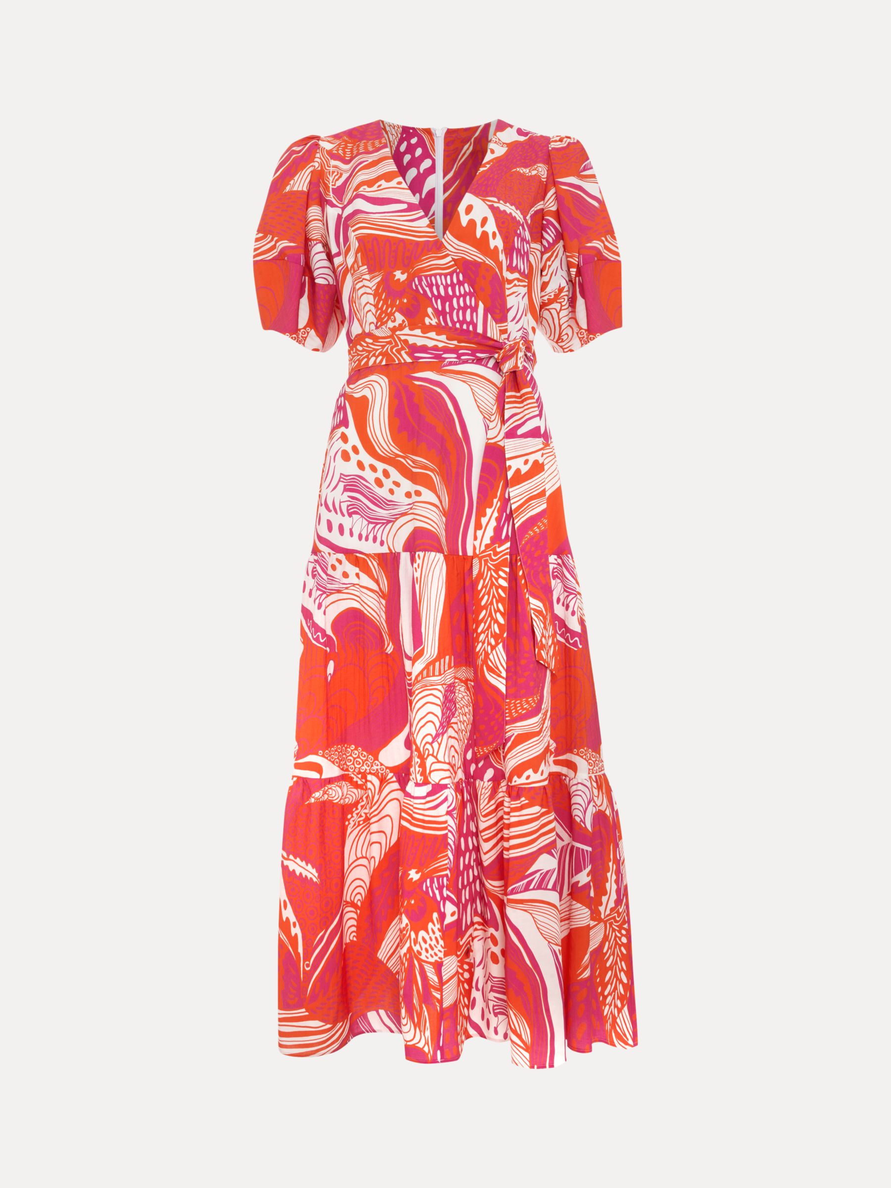 Phase Eight Tilda Abstract Print Wrap Dress, Red