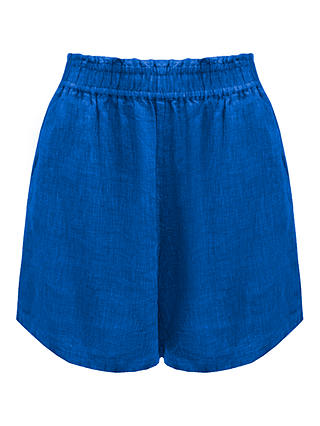 NRBY Poppie Linen Pull On Shorts, Indigo Blue