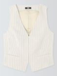 PAIGE Hosby Pinstripe Linen Blend Waistcoat, Travertine/Multi