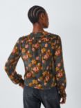 PAIGE Georgiana Floral Silk Blouse, Navy Blue/Multi