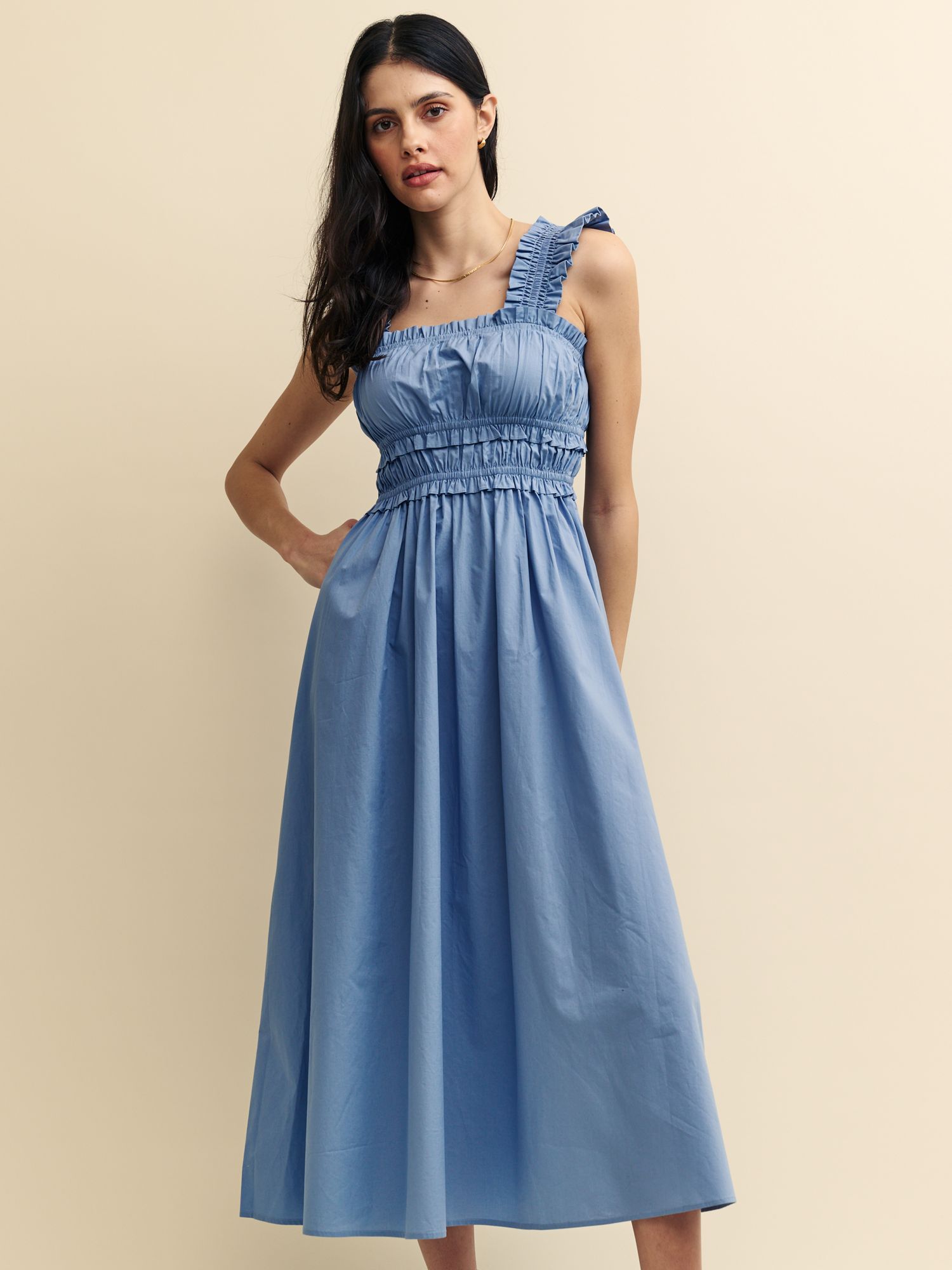 Nobody's Child Lennie Midaxi Dress, Light Blue, 6