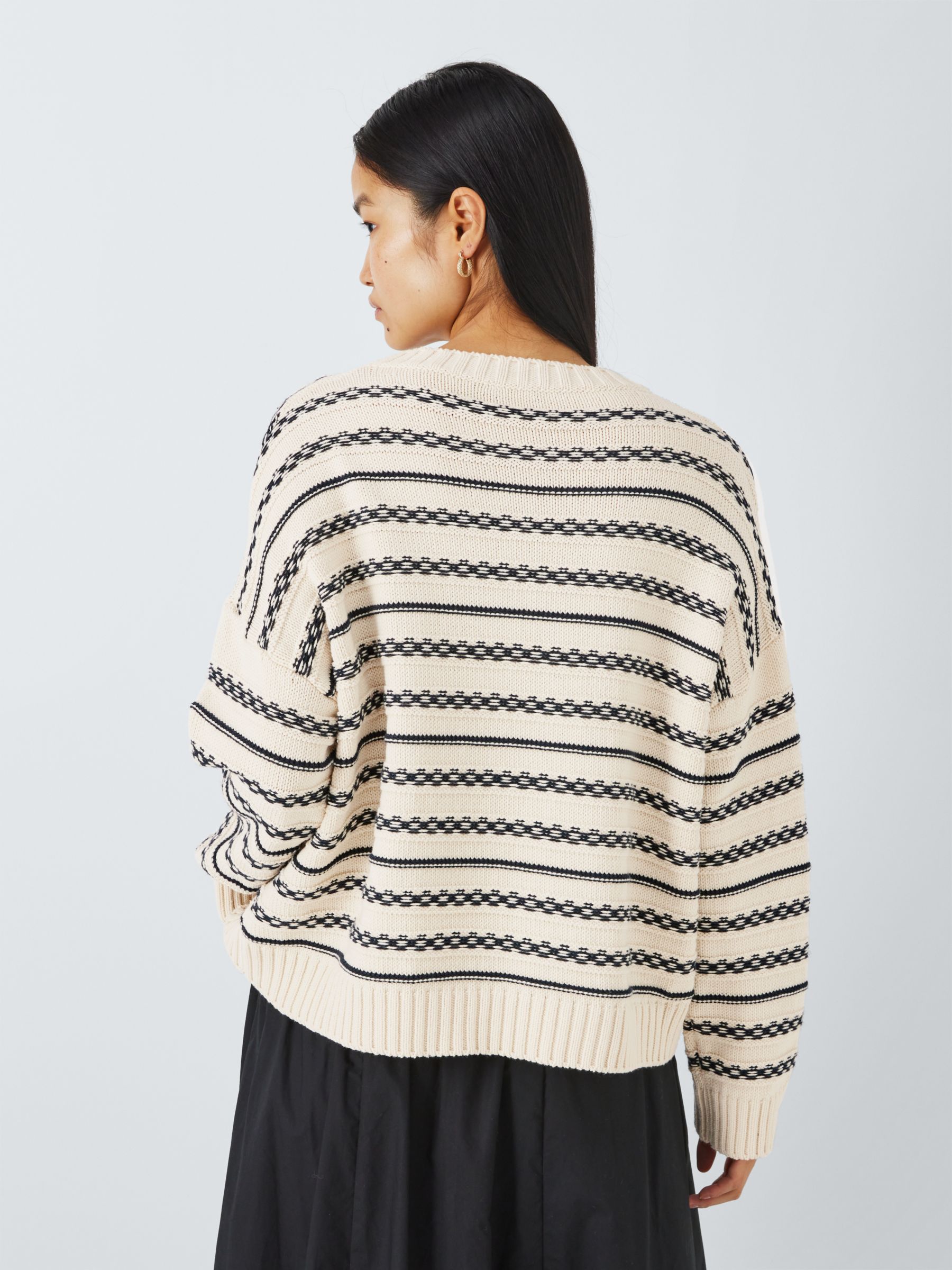 Weekend MaxMara Foster Textured Stripe Jumper, Navy/Multi, S