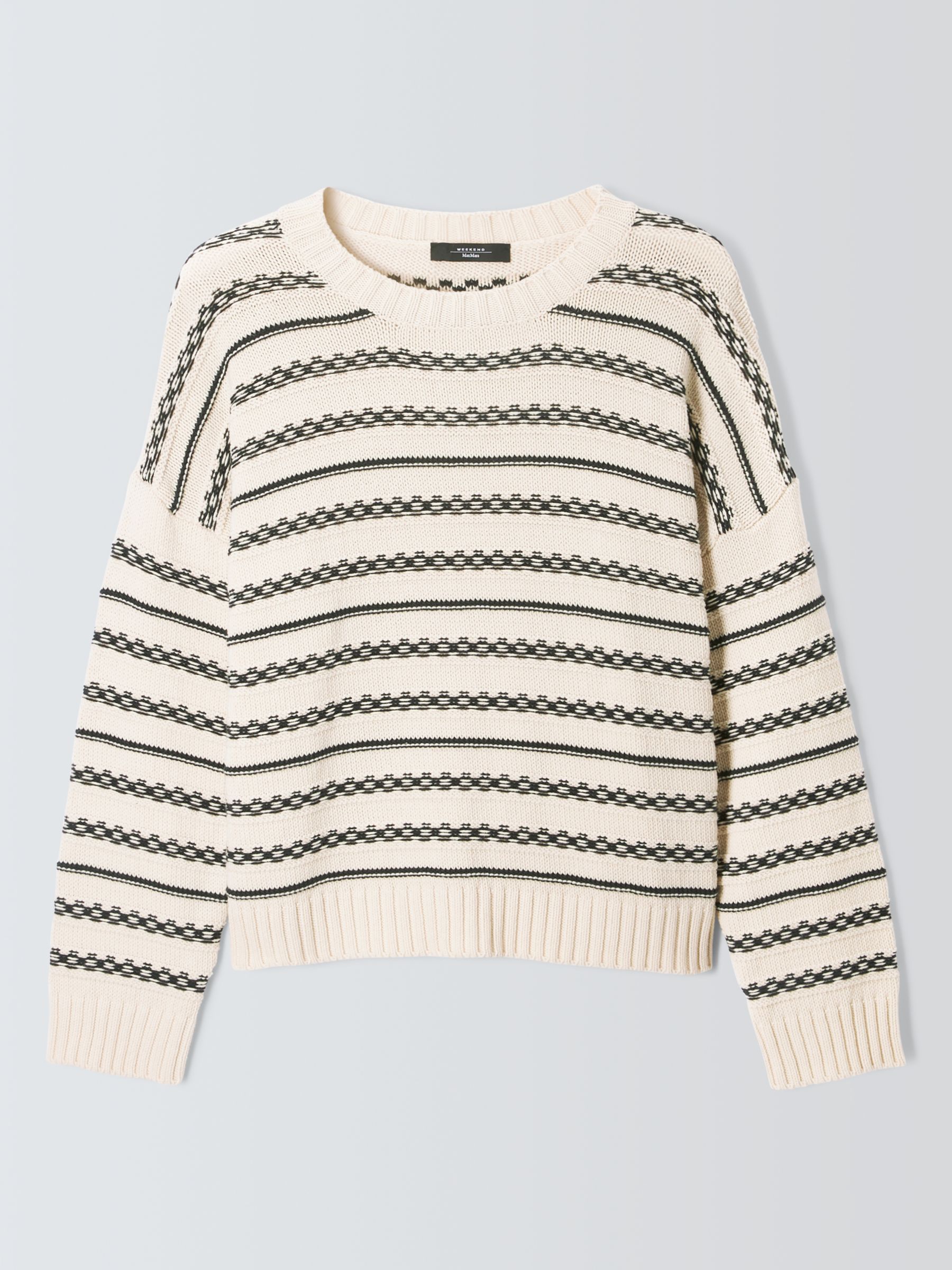 Weekend MaxMara Foster Textured Stripe Jumper, Navy/Multi, S