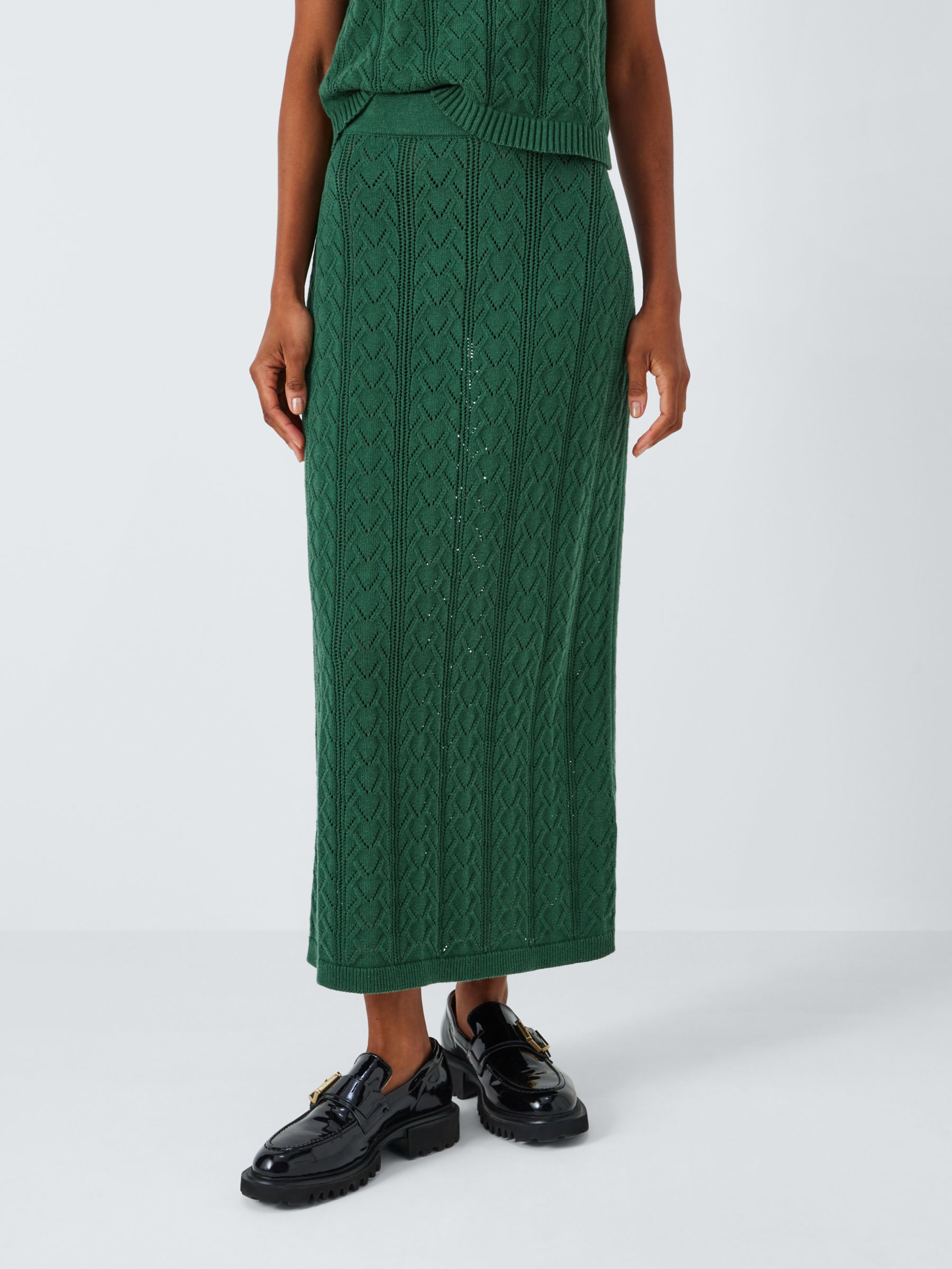 Weekend MaxMara Firmina Knitted Maxi Skirt, Green, S