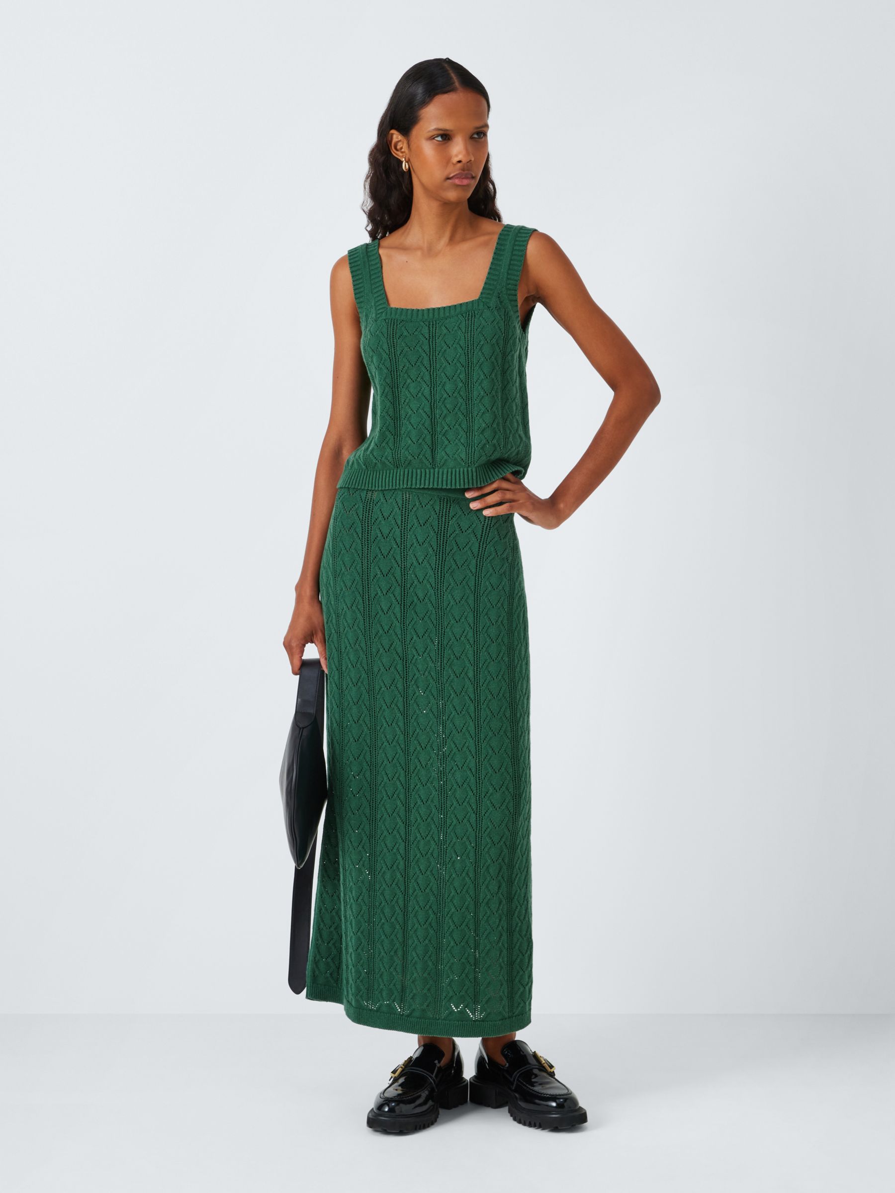 Weekend MaxMara Firmina Knitted Maxi Skirt, Green, S