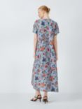 Weekend MaxMara Revere Floral Print Silk Midi Dress, Light Blue/Multi