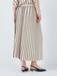 Weekend MaxMara Finanza Stripe Knitted Midi Skirt, White/Navy
