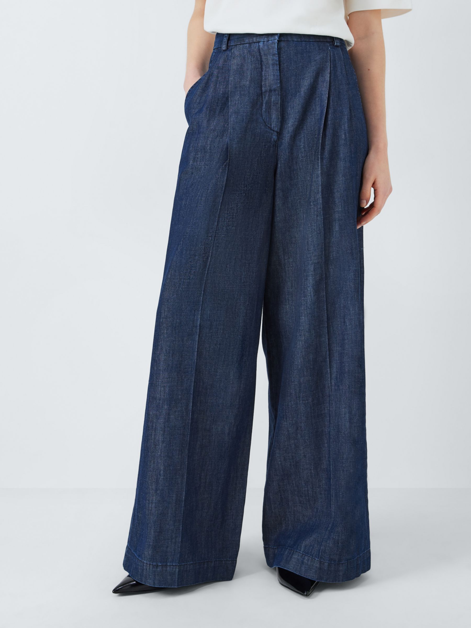 Weekend MaxMara Fuxia Denim Trousers, Navy