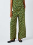 Weekend MaxMara Eusebio Graphic Silk Trousers, Green/Multi