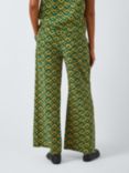 Weekend MaxMara Eusebio Graphic Silk Trousers, Green/Multi