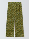 Weekend MaxMara Eusebio Graphic Silk Trousers, Green/Multi