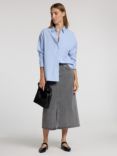 SELECTED FEMME Denim Midi Skirt, Grey