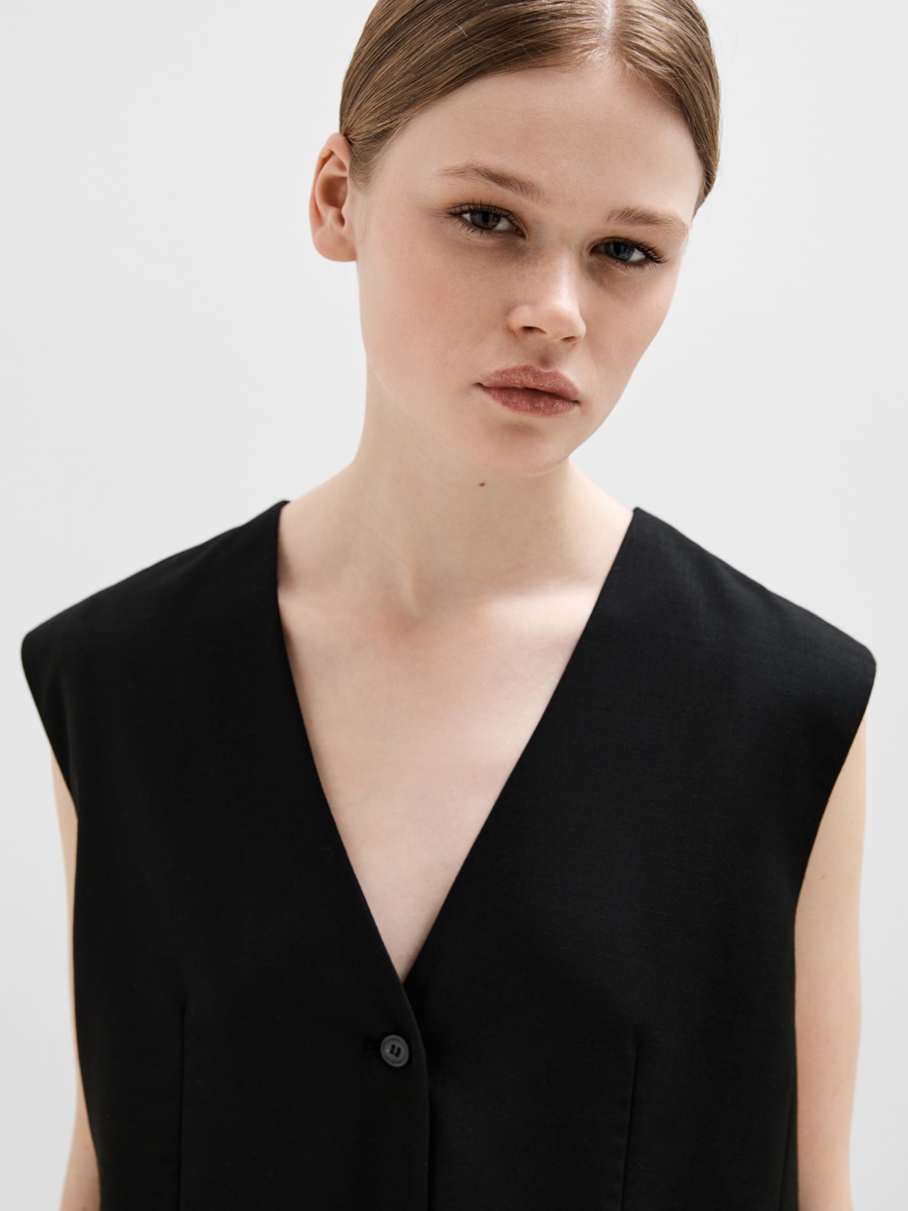 Buy SELECTED FEMME Mika Oversized Vest Top, Black Online at johnlewis.com
