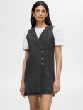 SELECTED FEMME Clair Denim Pinafore Dress, Black