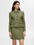 SELECTED FEMME Betra Linen Blend Jacket, Olivine