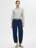 SELECTED FEMME Barrell Leg Chinos, Dark Sapphire