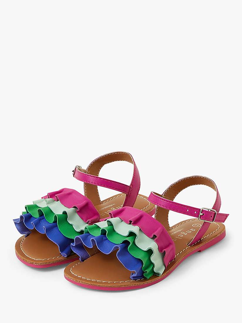Buy Angels by Accessorize Kids' Leather Ruffle Sandles, Multi Online at johnlewis.com