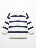 Mango Baby Holiday Stripe Sweatshirt, Navy/White