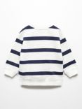 Mango Baby Holiday Stripe Sweatshirt, Navy/White