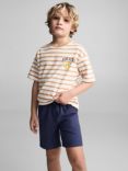 Mango Kids' Guille Cotton Linen Blend Shorts, Medium Blue
