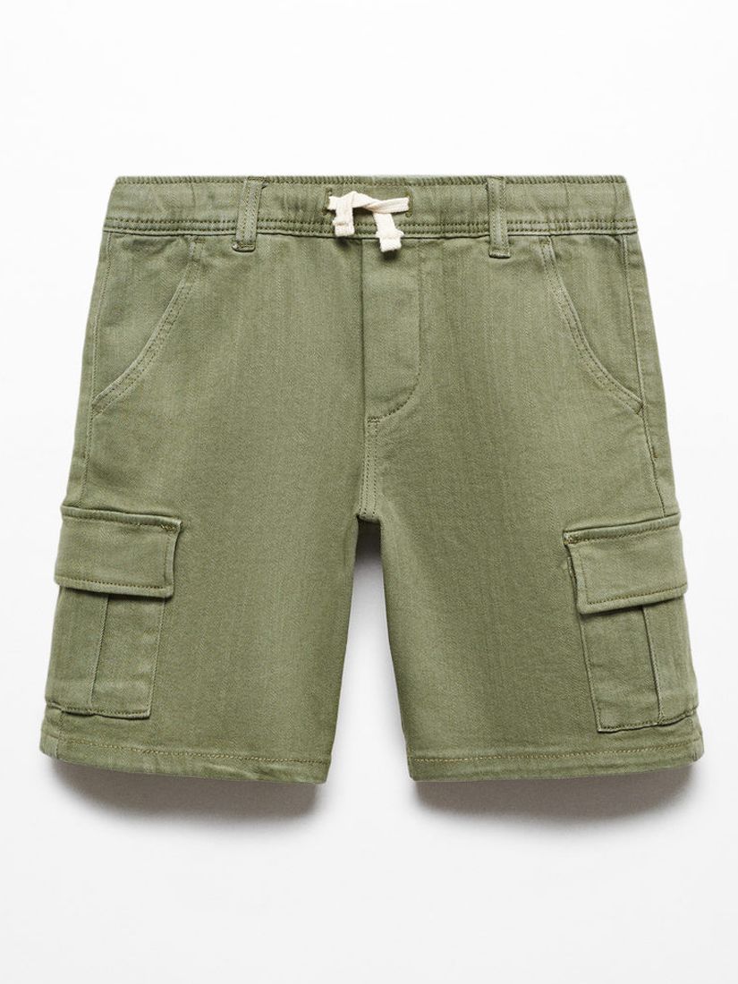 Mango Kids' Comporta Cargo Shorts, Beige Khaki