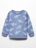 Mango Baby Sharky Print Sweatshirt, Medium Blue