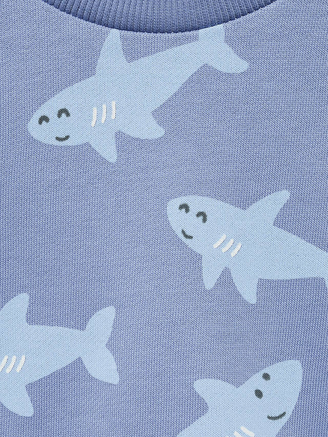 Mango Baby Sharky Print Sweatshirt, Medium Blue