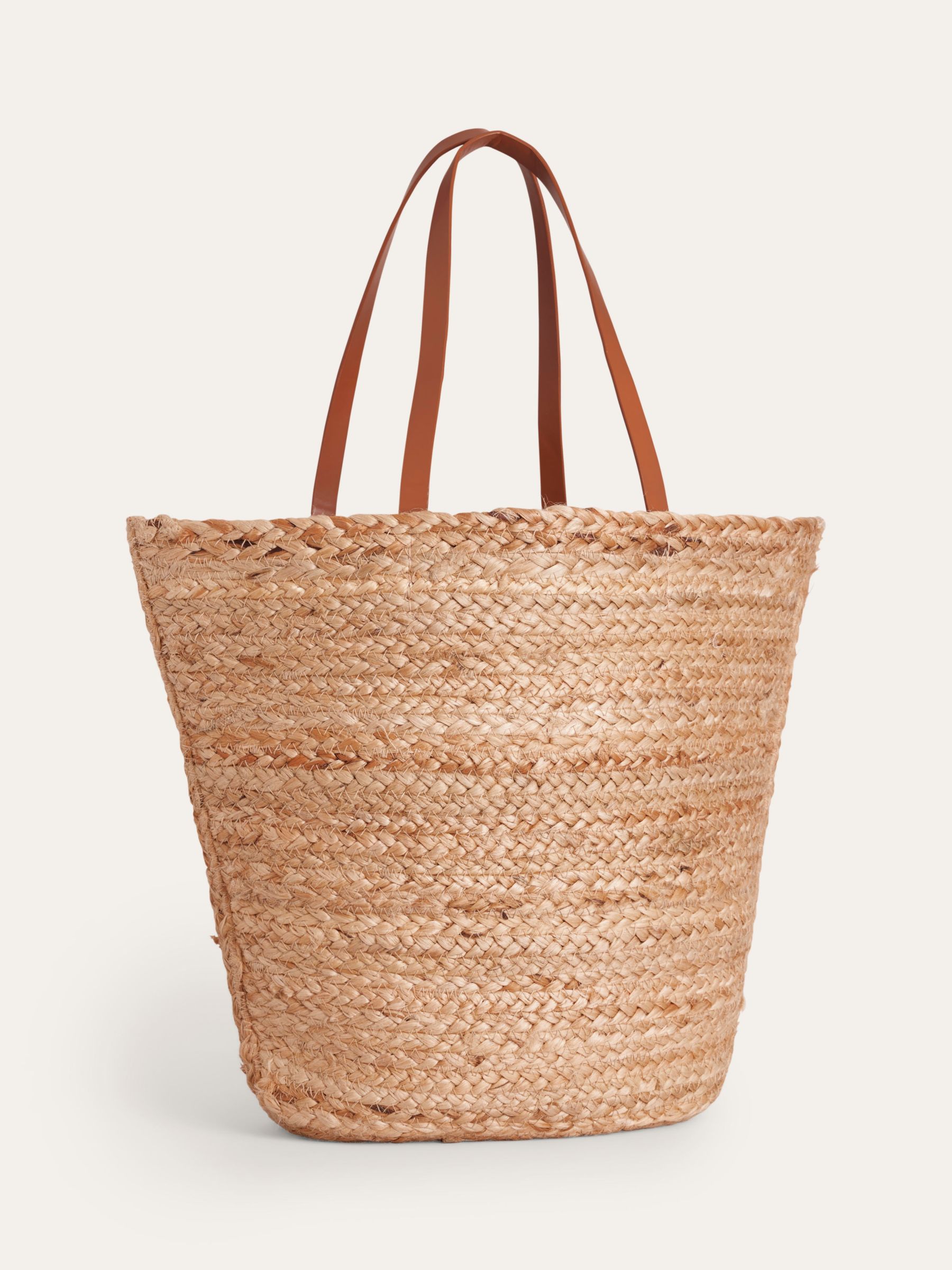 Boden Embroidered Raffia Basket Bag, Natural/Multi, One Size