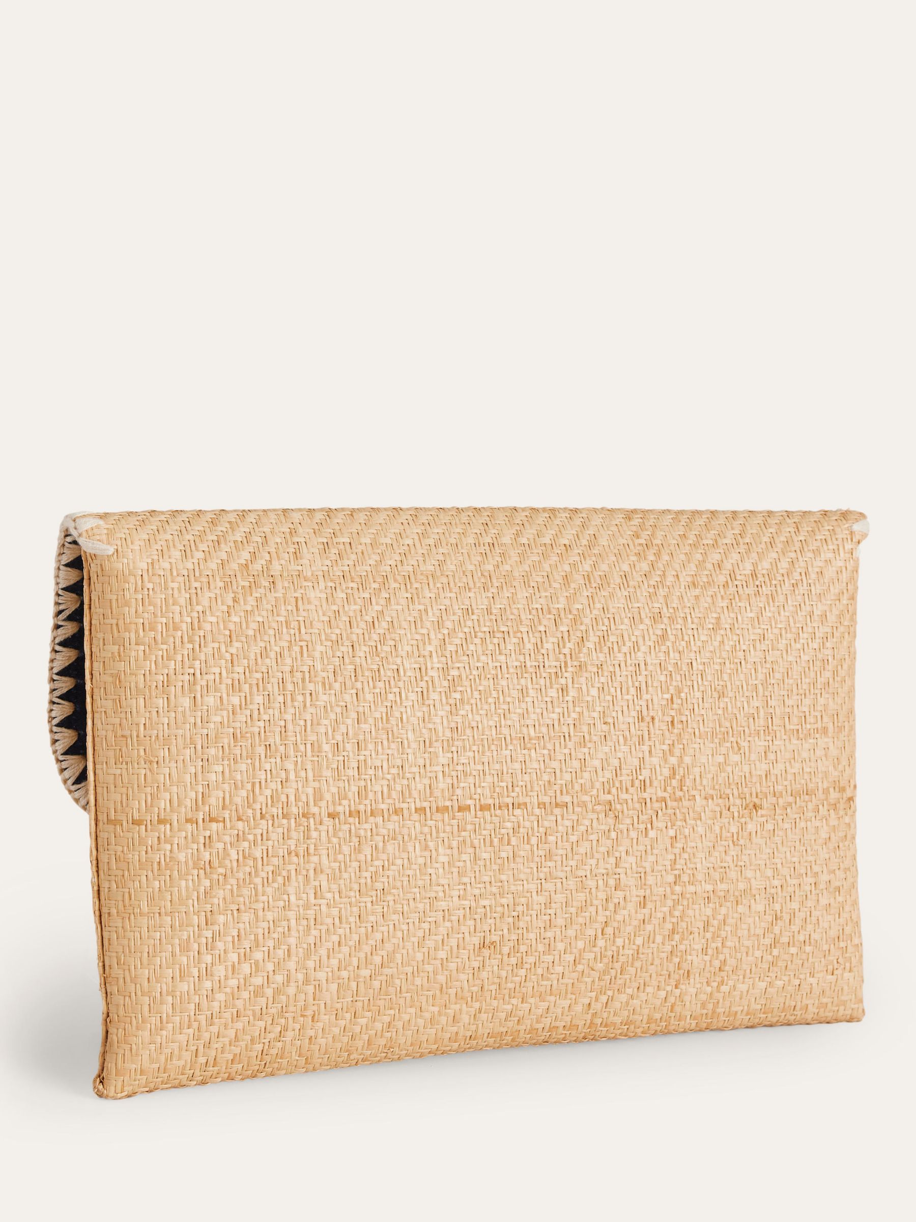 Boden Raffia Clutch Bag, Natural, One Size