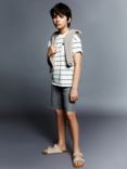 Mango Kids' Tim Frayed Hem Denim Shorts, Open Grey