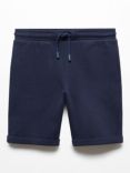 Mango Kids' Soller Cotton Bermuda Shorts, Navy