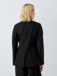 John Lewis Double Breasted Wool Blend Blazer, Black